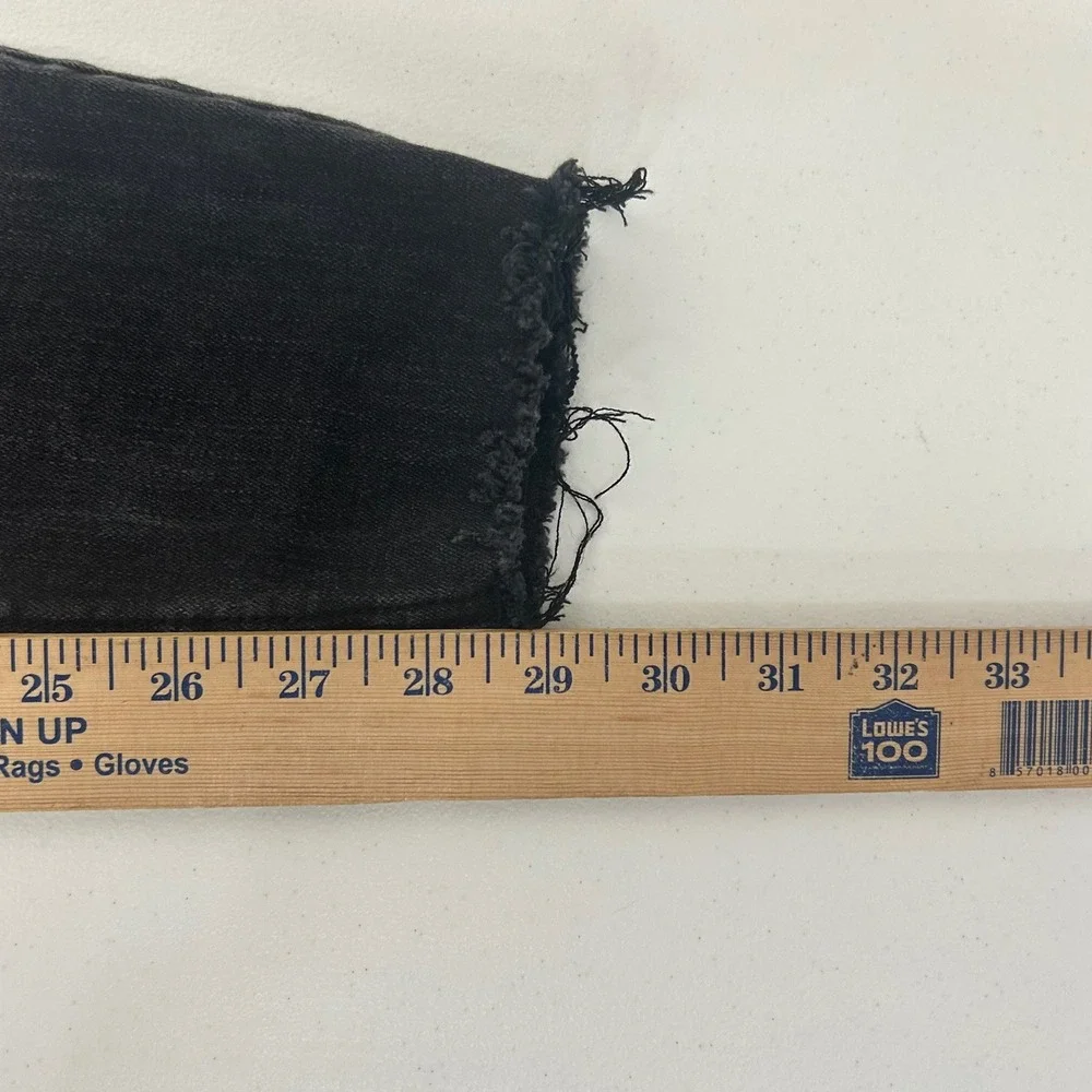 Silver Jeans Co Tuesday Skinny Womens 29 Black Frayed Raw Hem Low Rise Denim